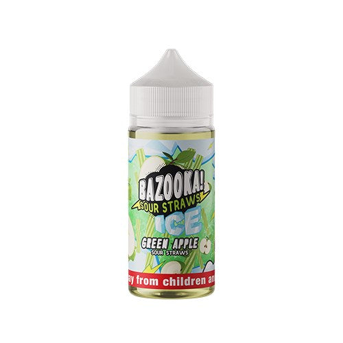 Bazooka Sour Straws | ICE | Green Apple 100ml - Image 2