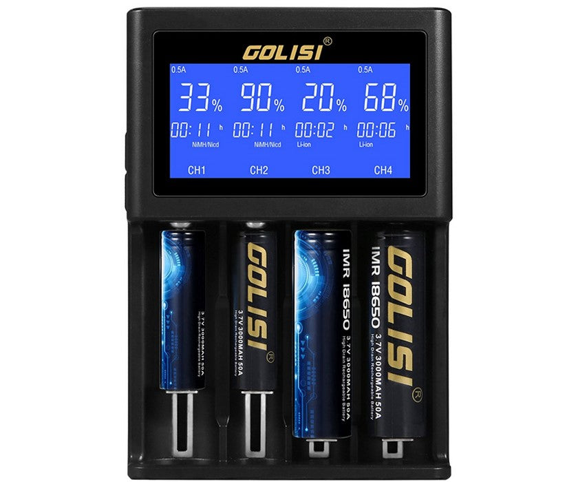Golisi S4 Smart Charger with LCD Screen (4 Bay) - Image 2